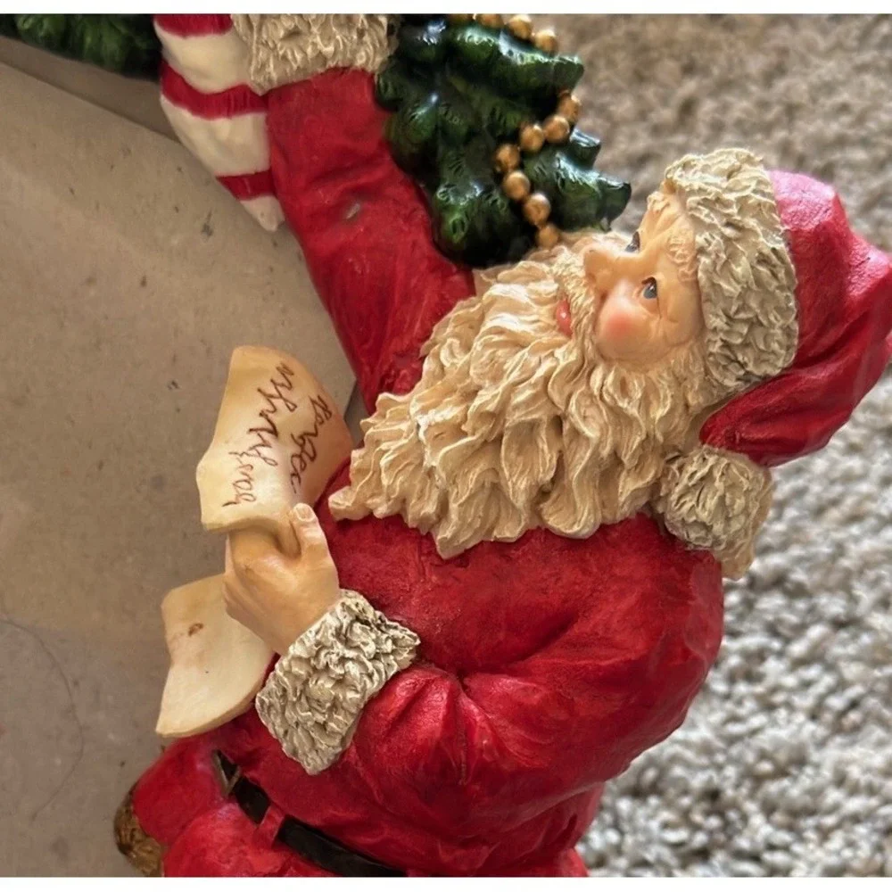 Vintage 3D Resin Santa Classic Christmas Tree Presents Picture Frame Holiday 5x7